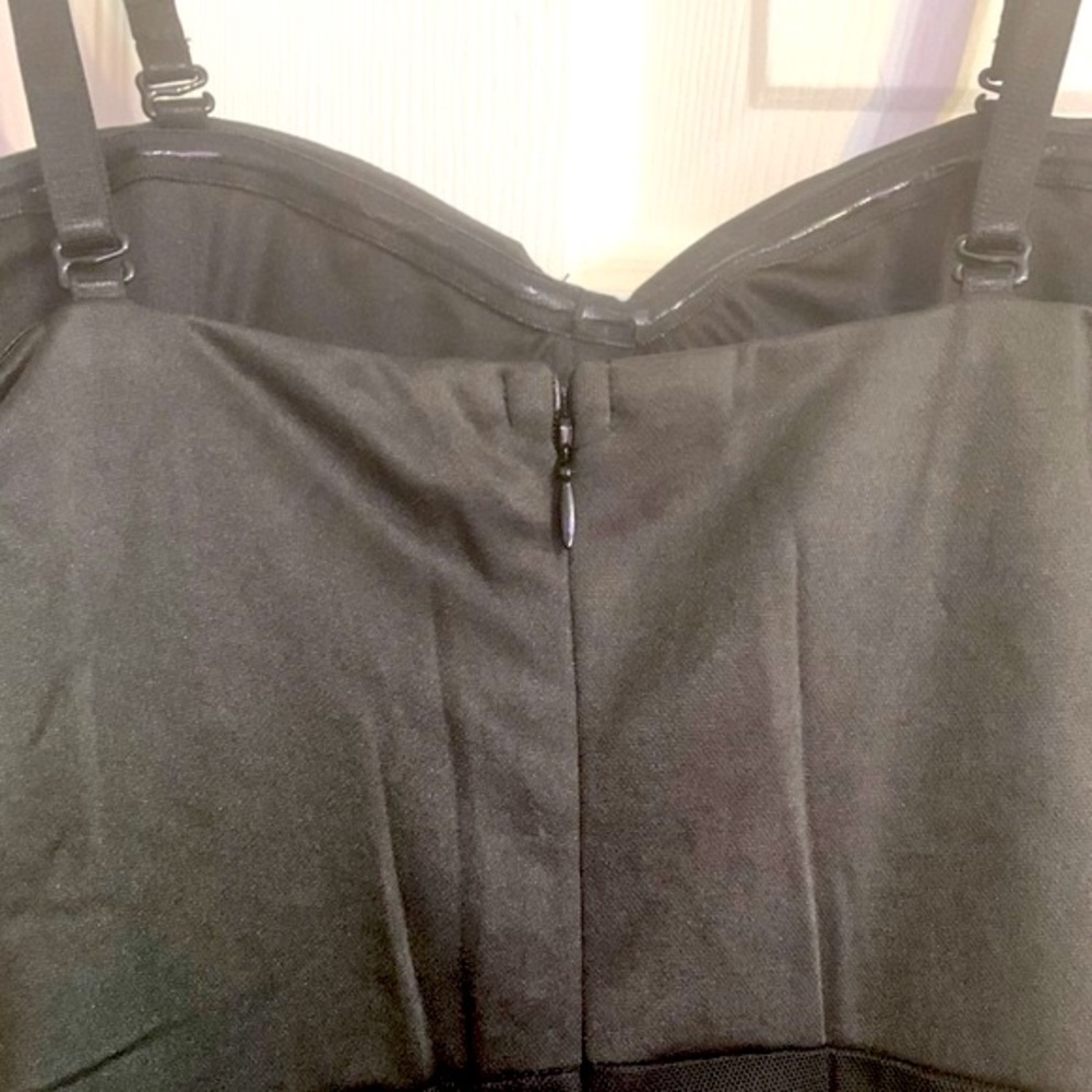 ❌DONATED❌Black Bustier With Lace Mesh Overlay Maxi Shorts Romper - Picture 8 of 17